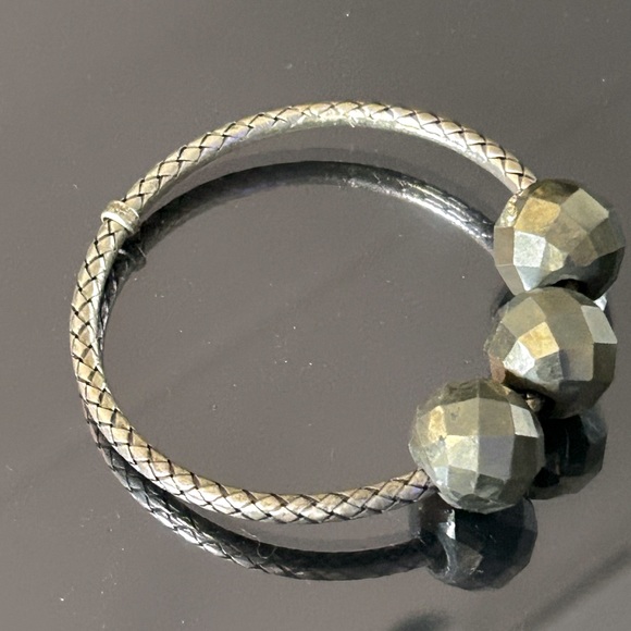 Bottega Veneta Sterling Silver and Pyrite Bracelet Size Medium - Picture 5 of 5